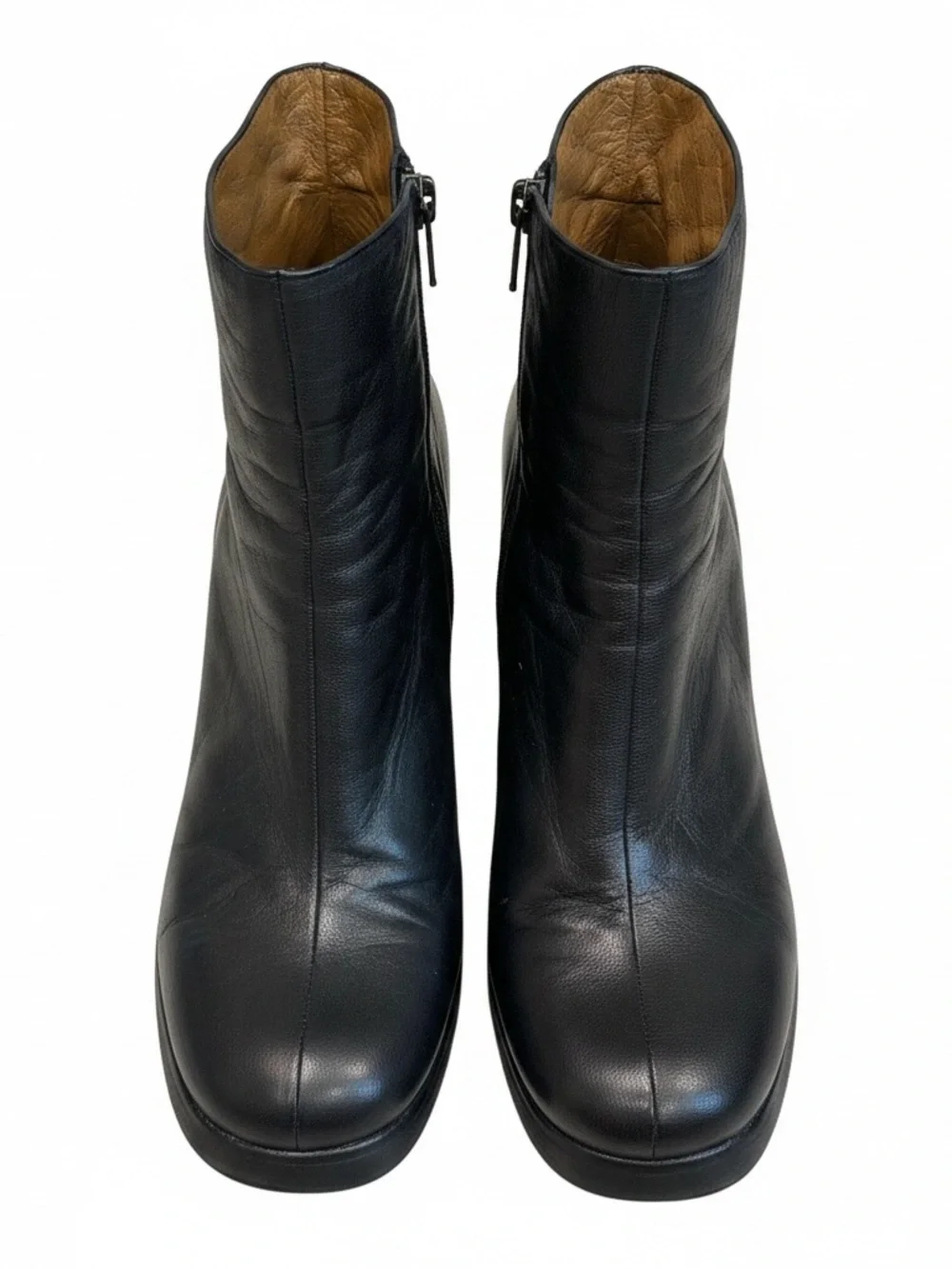 See by Chloé Black Leather Platform Ankle Boots — Size 40